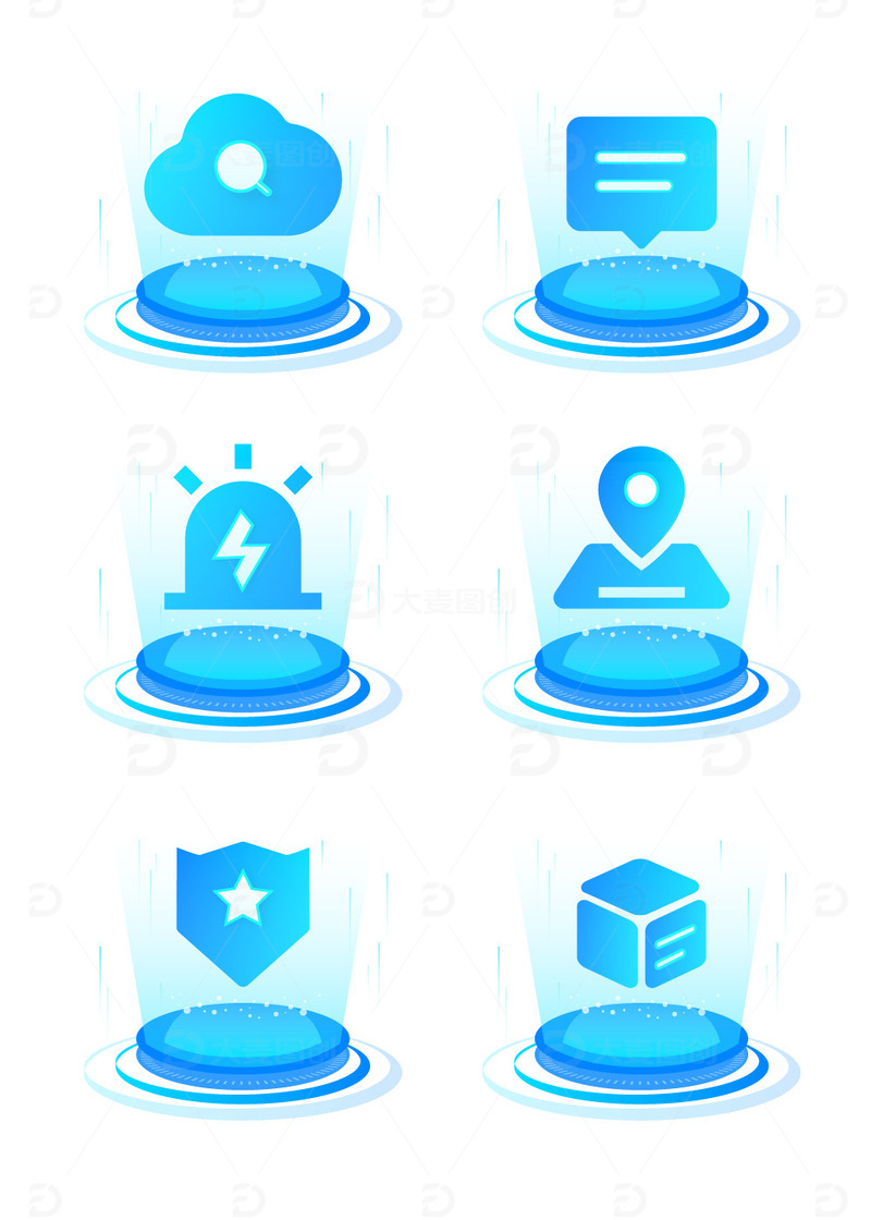 源文件下载【趣麦麦图】科技企业大数据可视化统计分析图标