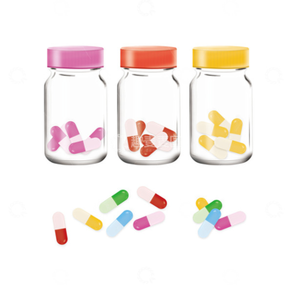 源文件下载【趣麦麦图】彩色卡通药瓶药手绘图
