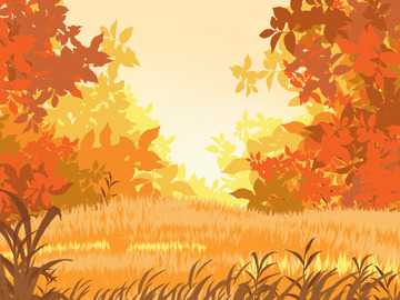 秋天扁平风秋天到了秋分手绘背景