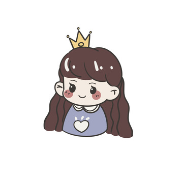 卡通可爱小女孩头像手绘图