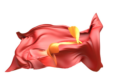 红色大气彩带幕布黄色飘带标题