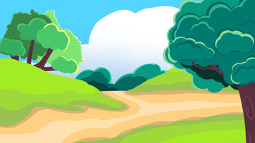 绿色扁平风公园背景手绘背景