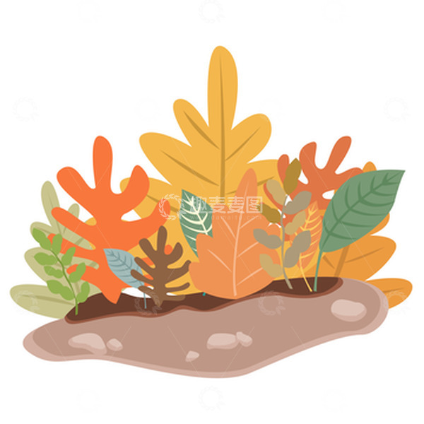 源文件下载【趣麦麦图】秋天多彩叶子秋叶枫叶