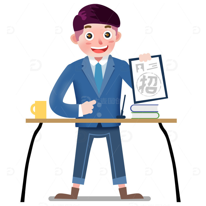 源文件下载【趣麦麦图】商务人士招聘面试插画