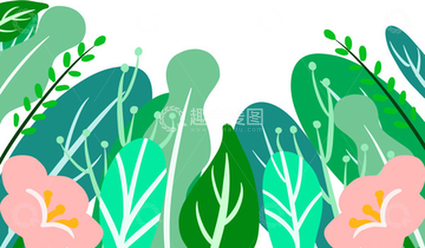 源文件下载【趣麦麦图】-绿色植物花草叶子手绘