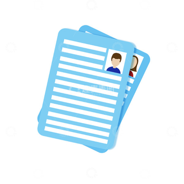 源文件下载【趣麦麦图】企业招聘简历蓝色简约清新手绘图