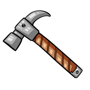 棕色灰色卡通可爱锤子手绘插画