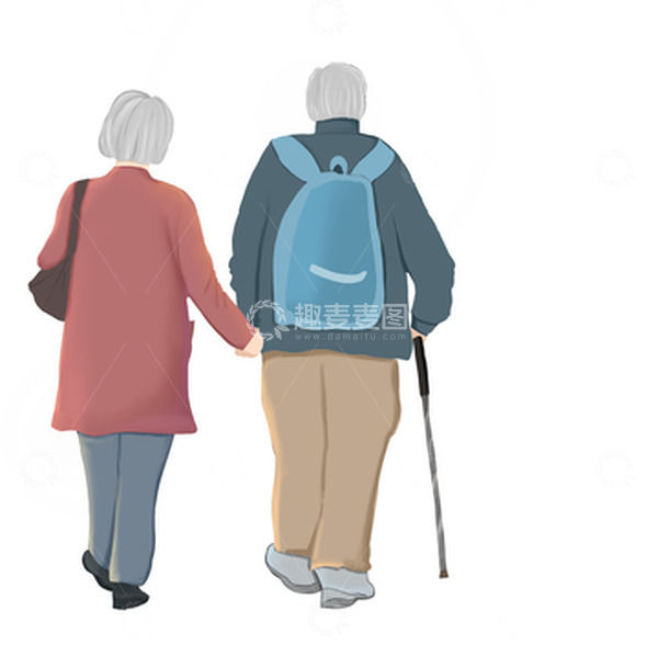 源文件下载【趣麦麦图】手绘老年人元素