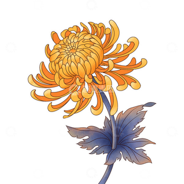 源文件下载【趣麦麦图】重阳节国潮菊花