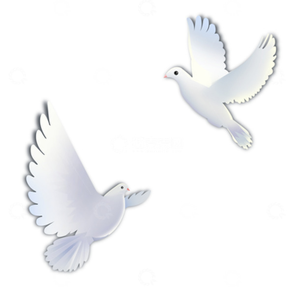 源文件下载【趣麦麦图】手绘国庆扁平和平鸽