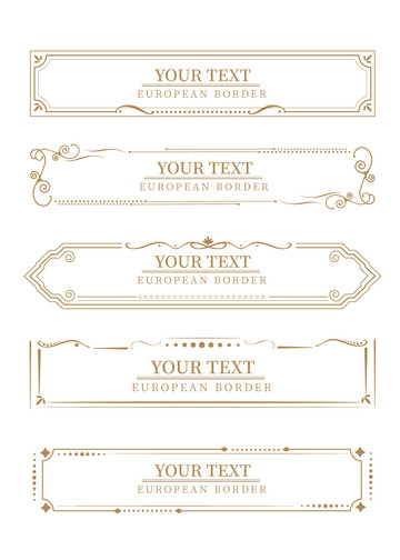 欧式传统花纹线条标题文本手帐分割线边框