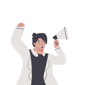 招聘科研人员插画扁平风PNG
