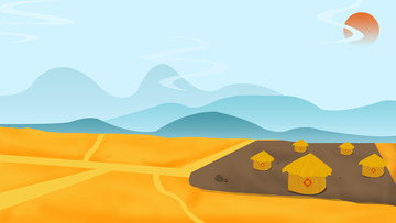 简约秋分卡通背景手绘图