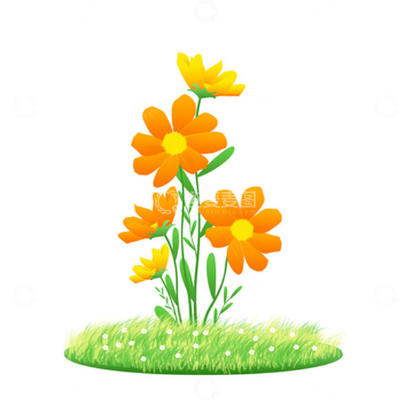 源文件下载【趣麦麦图】黄色秋分秋天花朵手绘小清新元素