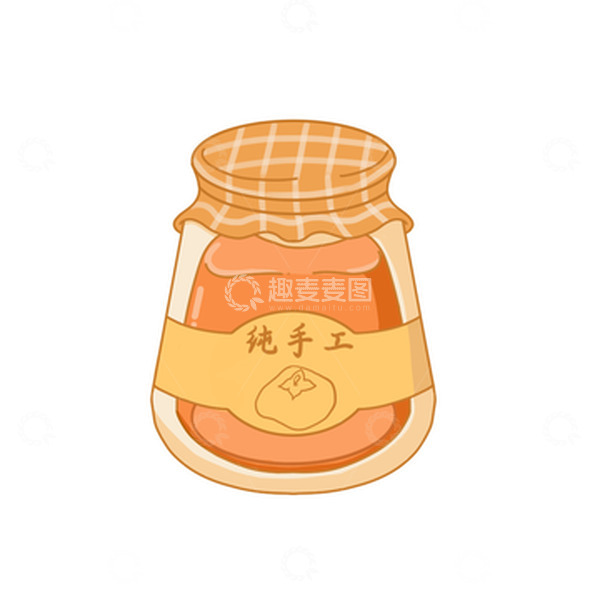 源文件下载【趣麦麦图】橙色小清新无添加纯手工柿子果酱秋分手绘图