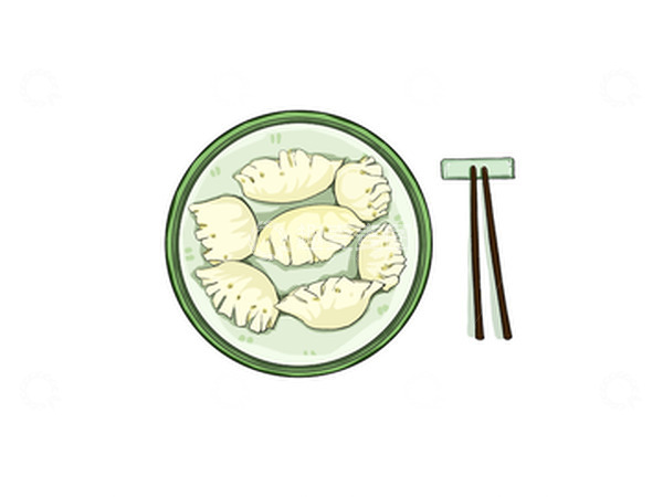 源文件下载【趣麦麦图】清新立冬冬天卡通饺子筷子组合插画元素