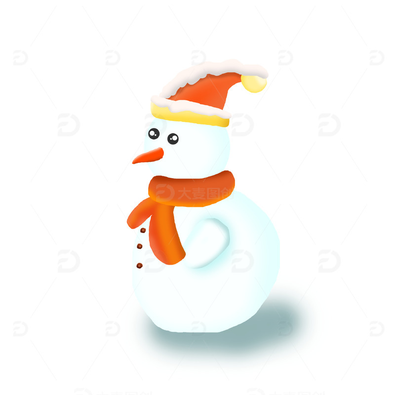 源文件下载【趣麦麦图】手绘冬天小雪人