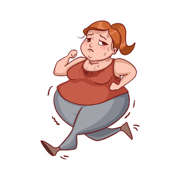 卡通跑步健身减肥手绘图