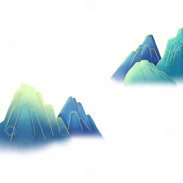 源文件下载【趣麦麦图】手绘国潮山水