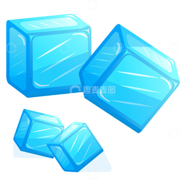 源文件下载【趣麦麦图】蓝色卡通抽象矢量冰块免扣元素