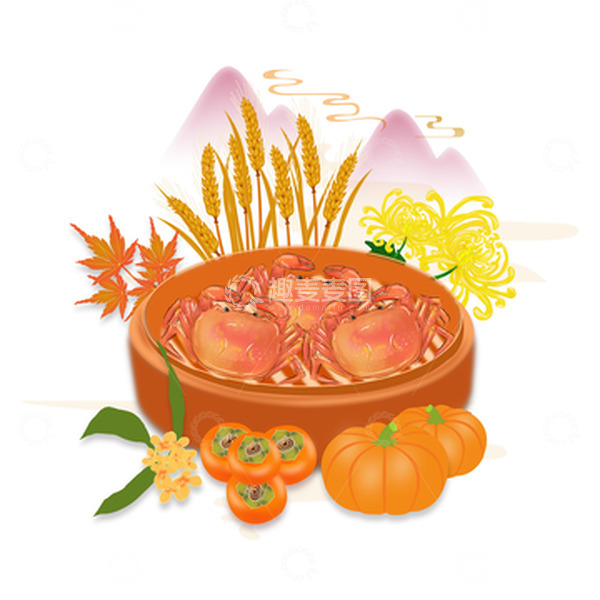 源文件下载【趣麦麦图】秋天秋分手绘素材