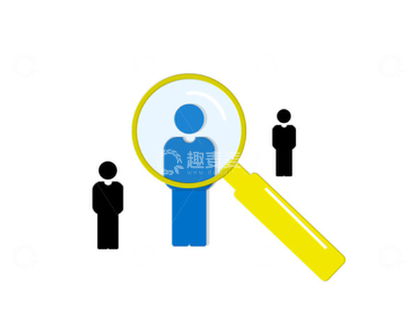 源文件下载【趣麦麦图】招聘图标放大镜寻找人物小元素