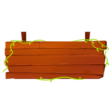 棕色神秘魔法木牌指引牌卡通手绘插画