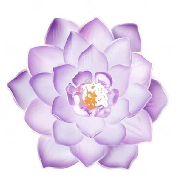 源文件下载【趣麦麦图】紫色手绘莲花渐变元素