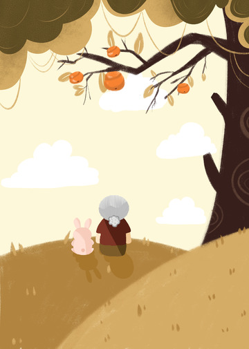 金色重阳节敬老手绘背景图