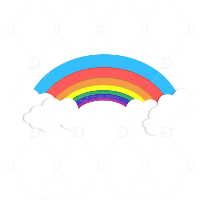 矢量卡通彩虹装饰元素