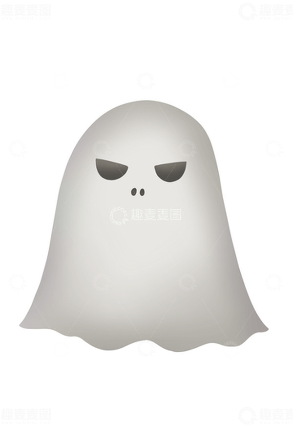 源文件下载【趣麦麦图】灰色扁平风万圣节小幽灵灵魂
