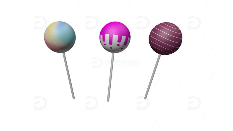 源文件下载【趣麦麦图】c4d棒棒糖商业儿童素材3d风
