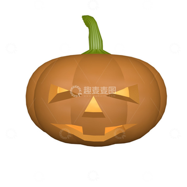 源文件下载【趣麦麦图】万圣节卡通龅牙笑脸南瓜头C4D模型