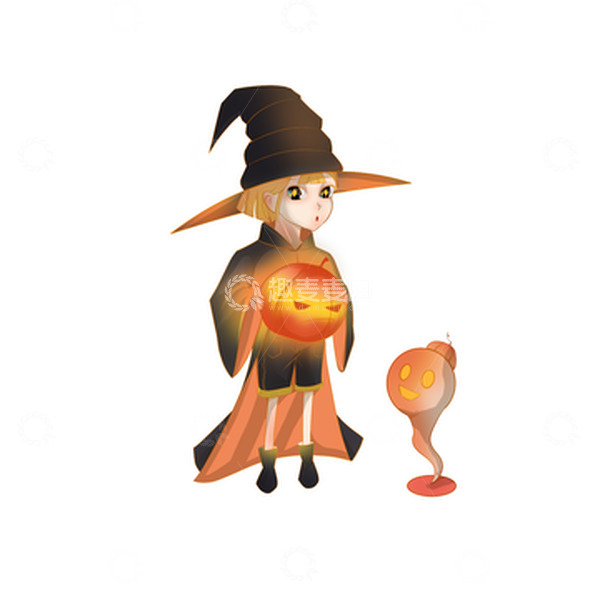 源文件下载【趣麦麦图】万圣节女巫趣味手绘图