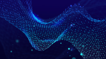 蓝色科技渐变波浪线条粒子背景