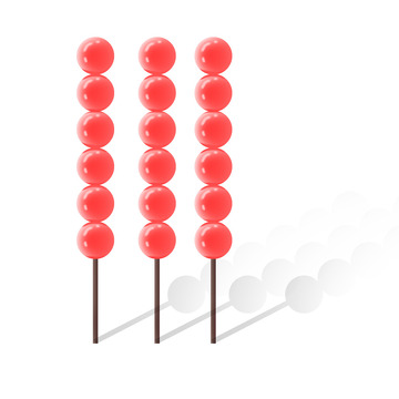 红色 插画 糖葫芦 元旦