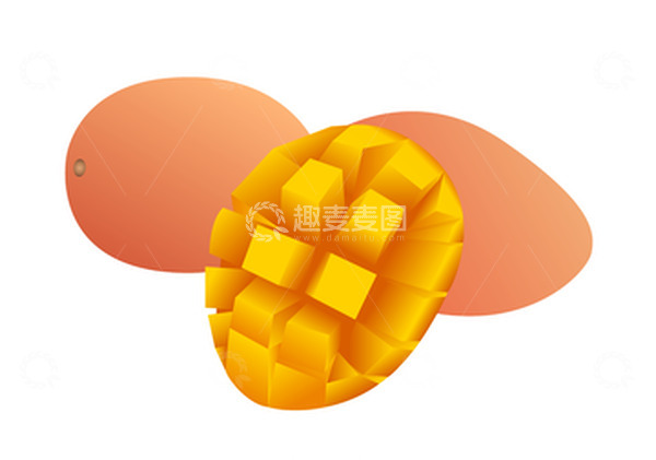 源文件下载【趣麦麦图】卡通水果芒果渐变元素