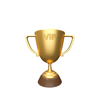 金色金属质感VIP奖杯冠军奖3D模型元素