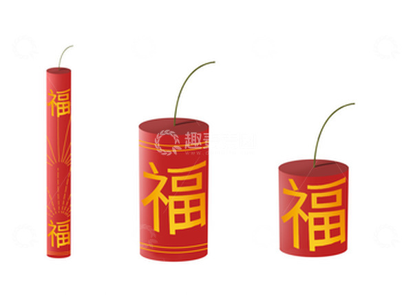 源文件下载【趣麦麦图】红色 简单 烟花 鞭炮 元旦 元宵