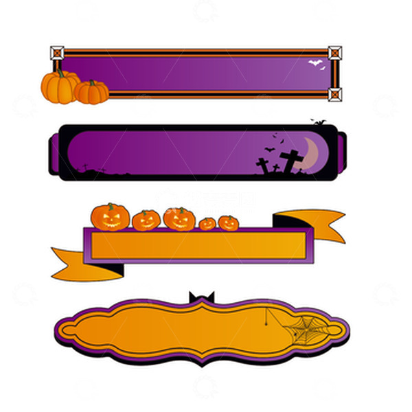 源文件下载【趣麦麦图】万圣节南瓜蝙蝠装饰框