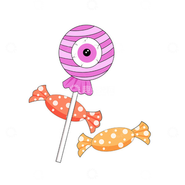 源文件下载【趣麦麦图】紫色，橙色，万圣节，糖果，卡通