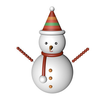 元旦笑脸戴帽糖葫芦雪人3D模型