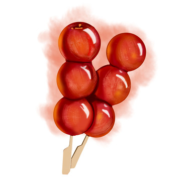 糖葫芦手绘糖葫芦年味冰糖葫芦插画