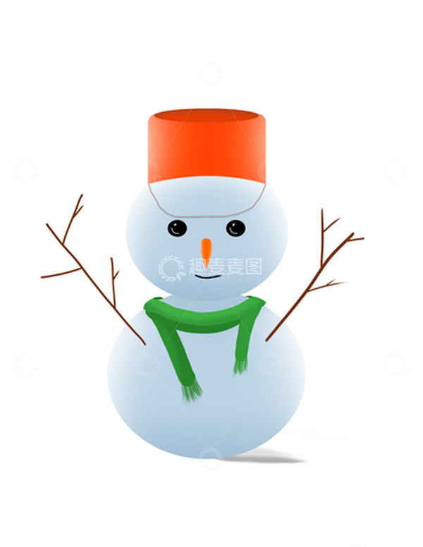 源文件下载【趣麦麦图】白色 插画 雪人 新年 冬季 元旦