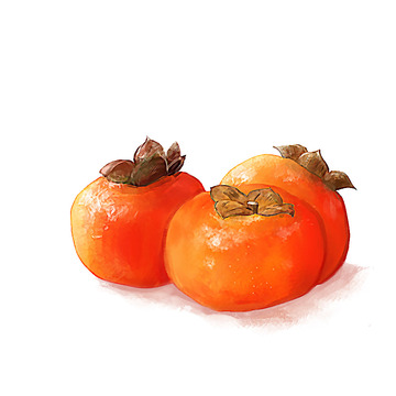 橙色油画霜降柿子霜降元素