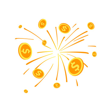 漂浮金币撒钱装饰金融背景