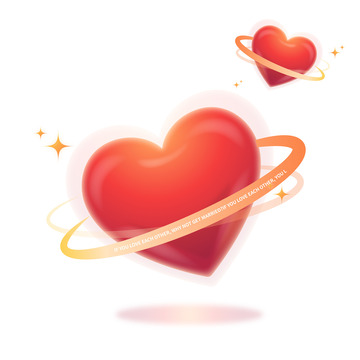 可爱卡通爱心环绕装饰图标插画