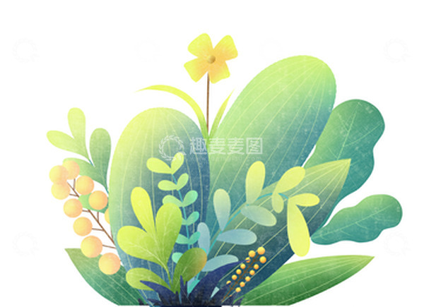 源文件下载【趣麦麦图】绿色小清新植物素材