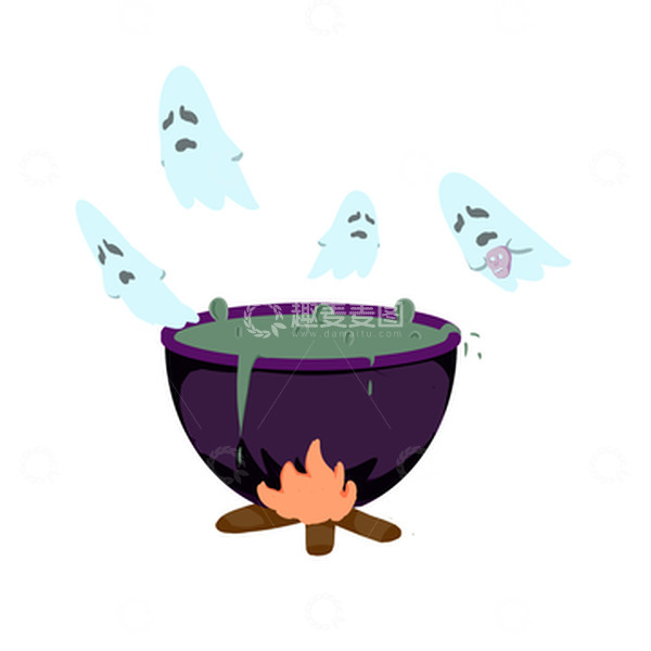 源文件下载【趣麦麦图】万圣节幽灵取材炼制女巫汤