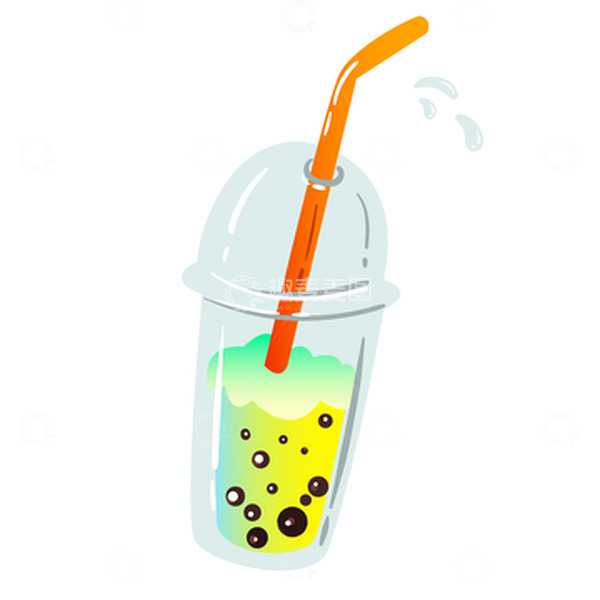 源文件下载【趣麦麦图】蓝色透明珍珠奶茶手绘插画元素